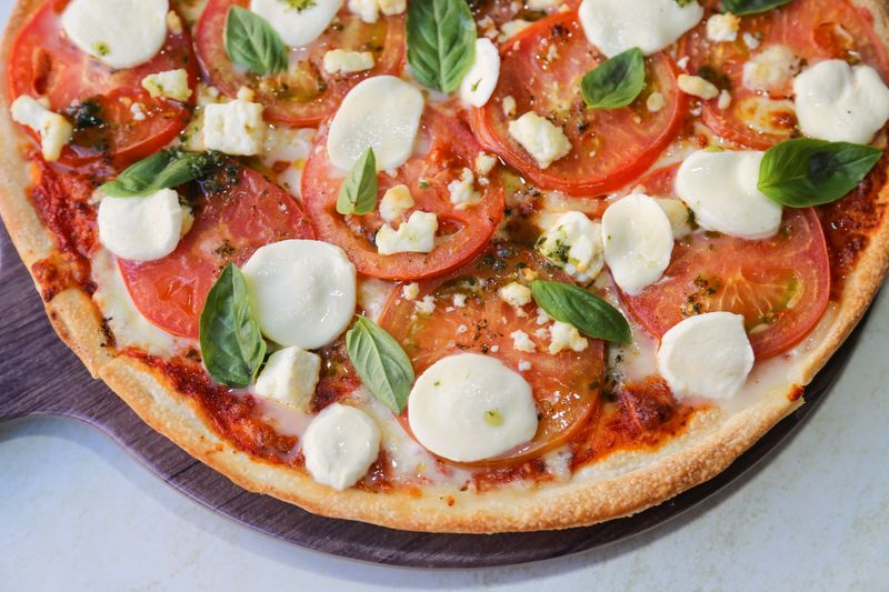Fresh mozzarella pizza from anthonys coal fired pizza